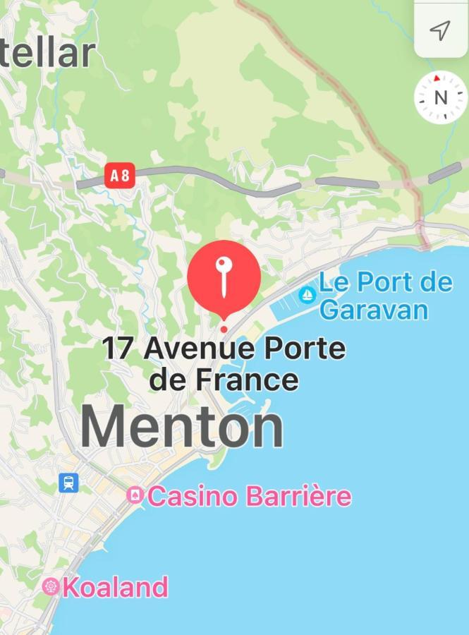 Studio 2 Pers , 40M2 En Bord De Mer Avec Vue Mer マントン エクステリア 写真